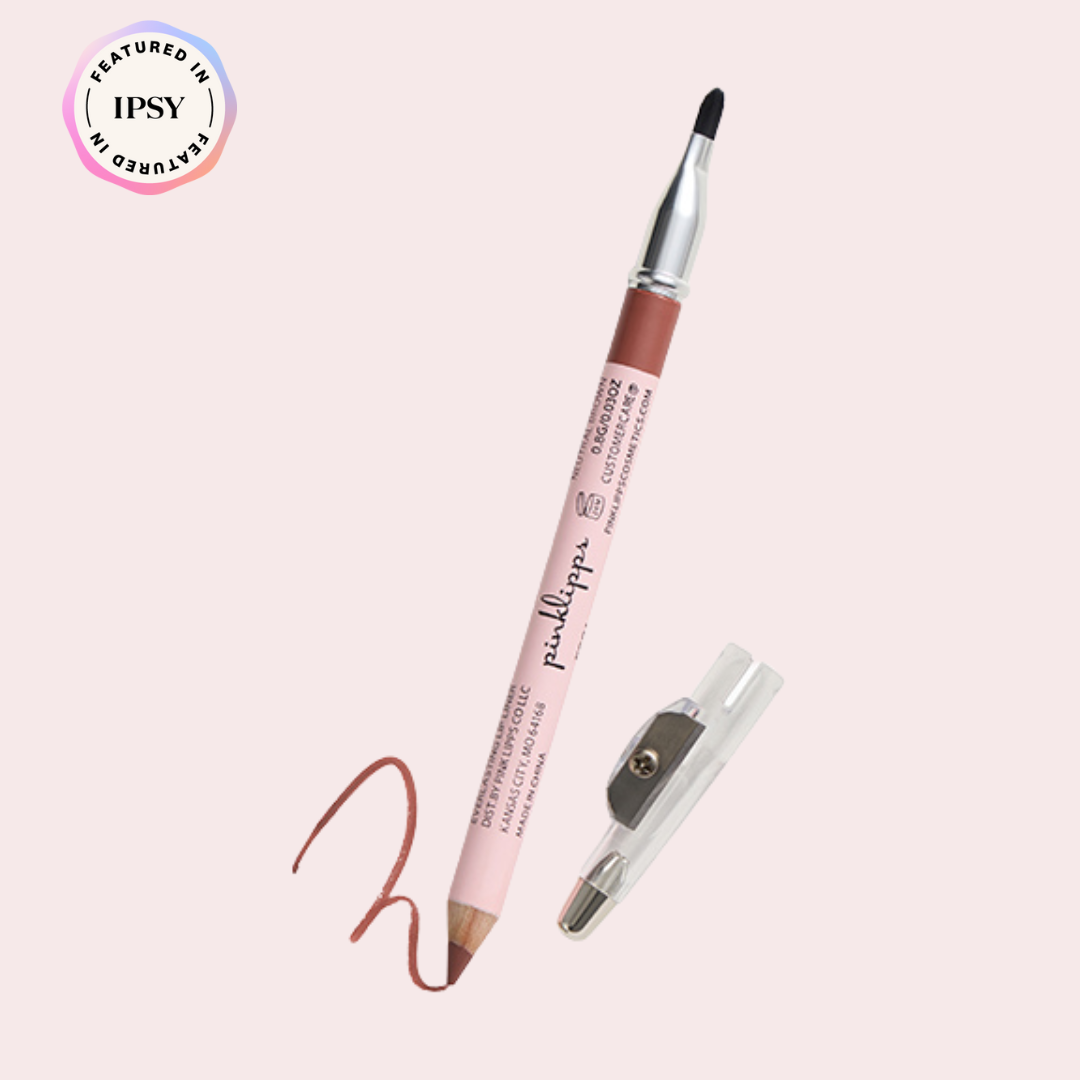 Pink Lipps Neutral Brown Lip Liner 3-in-1 with sharpener, blending brush and liner