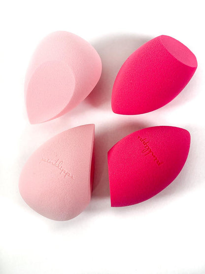 Flat-lay of Flawless Sponge Set – editorial studio styling, brand vibe ‘Confidence is Beauty’.”