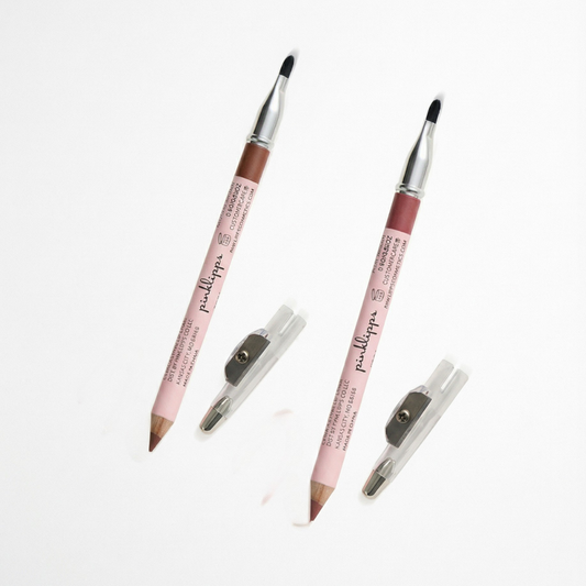 Pink Lipps Rose Brown Everlasting Lip Liner and Neutral Brown Everlasting Lip Liner bundle 3-in-1 with sharpener, blending brush and liner