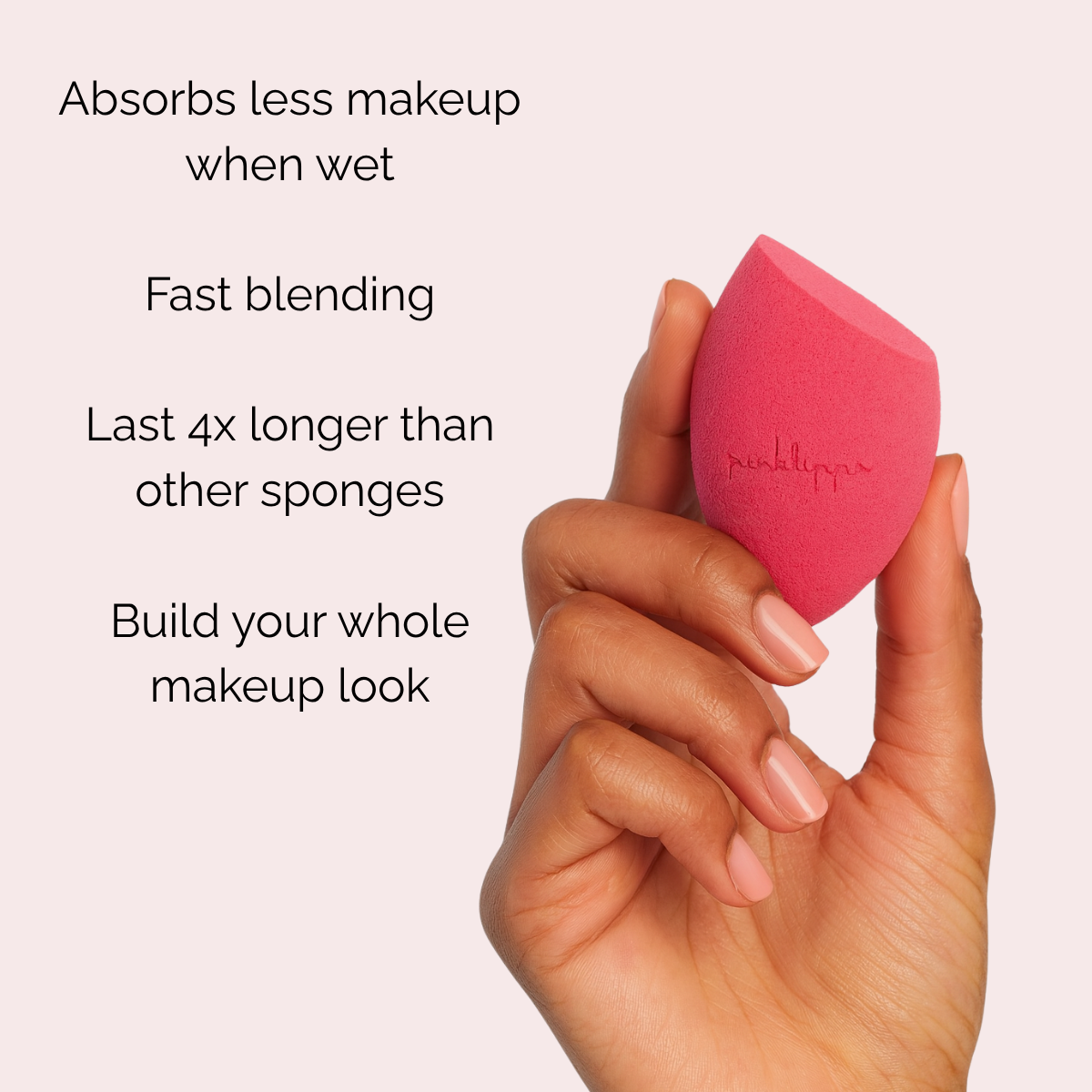 Close-up of Flawless Sponge Set showing the large sponge side and pointed precision sponge side – vegan, cruelty-free foam texture visible.