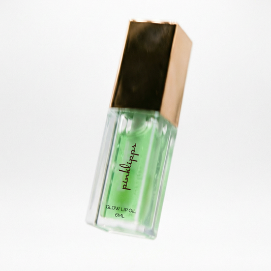 Pink Lipps Taurus Glow Lip Oil sheer hydrating gloss with green-apple scent 