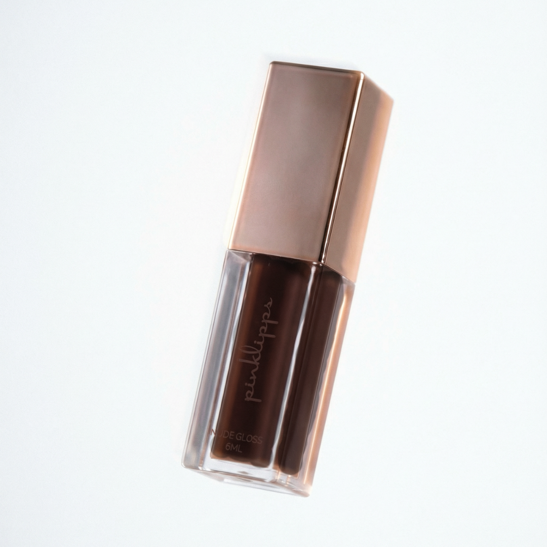Nude Glass Gloss Brownie Bae highly pigmented brown gloss