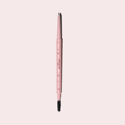 Pink Lipps Brow’d Up Brow Pencil ultra-slim pencil and spoolie dual-ended on clean white background – vegan, cruelty-free from ipsy
