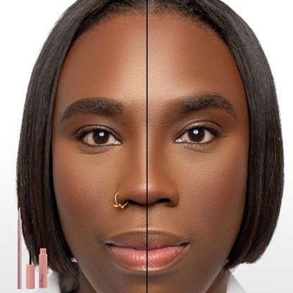 Application of Brow’d Up Brow Pencil shade ‘Dark Brown’ on medium skin tone – dark chocolate brown for inclusive melanin tones.