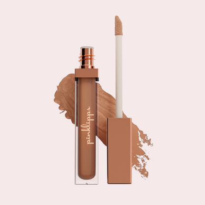Pink Lipps Everlasting Matte Liquid Lipstick Natural Girl on white background – showing nude pigmented shade