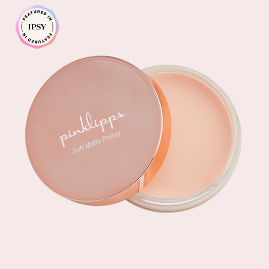 Pink Lipps Soft Matte Primer tube open on white background – velvet-matte base for all skin tones from Ipsy